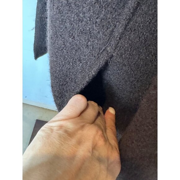 Alexandra Bartlett Sweater Women 1X Brown Wool Knit Embroidered‎ Collar Cardigan - Picture 8 of 10